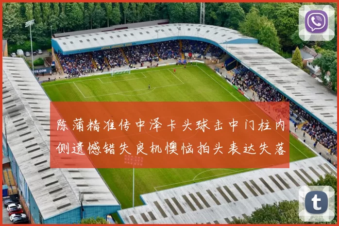 陈蒲精准传中泽卡头球击中门柱内侧遗憾错失良机懊恼拍头表达失落情绪